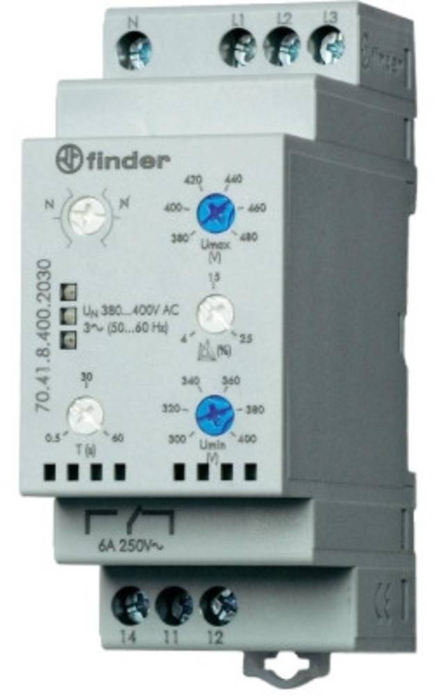 Реле контроля трехфазных сетей Finder 70.41