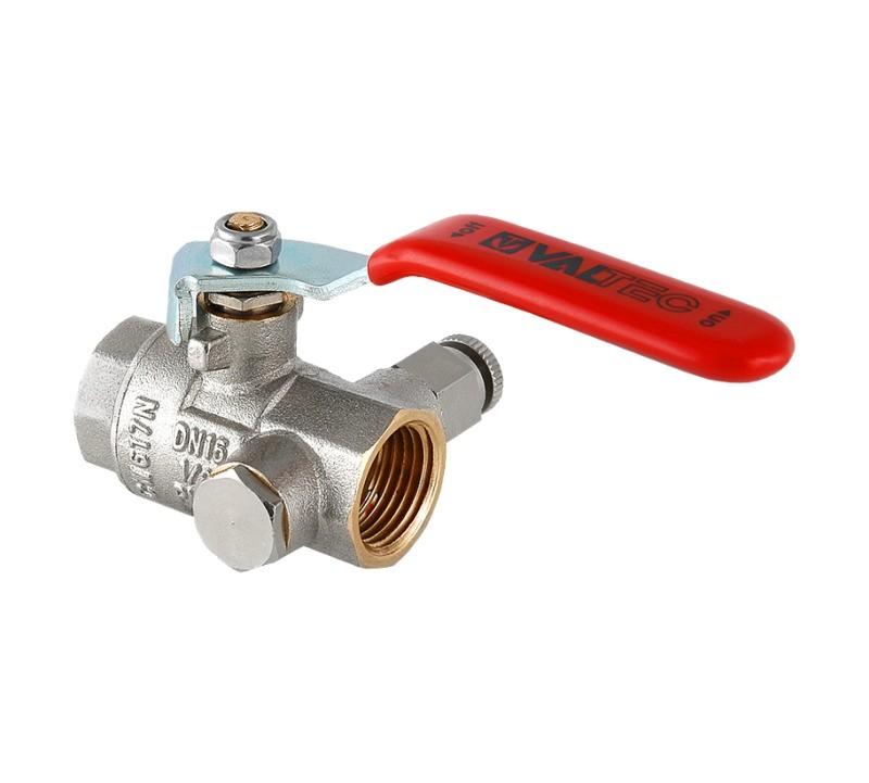 Кран шаровой муфтовый с дренажем и воздухоотводчиком VT.245.N