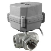 Кран шаровой трехходовой КПР-Т3-L (L-тип) с электроприводом ЭПР3