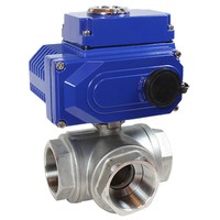 Кран шаровой трехходовой КПР-Т3-Т (T-тип) с электроприводом ЭПР1