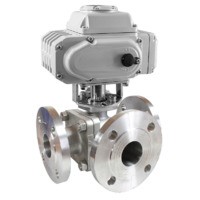 Кран шаровой трехходовой КПР-Т3Ф с электроприводом ЭПР7У