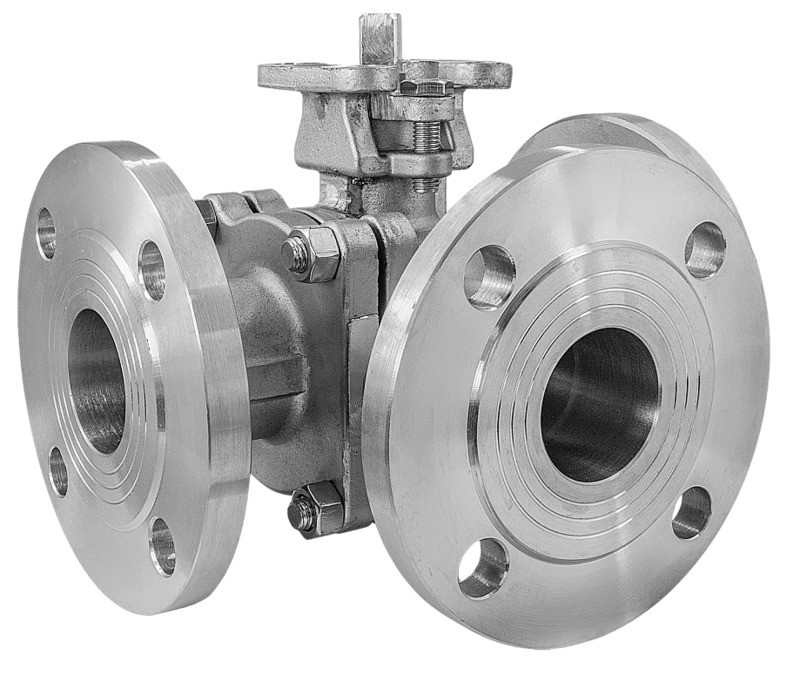 Кран шаровой трехходовой КПР-Т3Ф с ручным приводом (Краны ISO5211 трехходовые ручные)