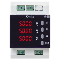 Амперметр трехфазный на DIN-рейку с интерфейсом RS-485 Omix D3-A3-3-RS485-N2