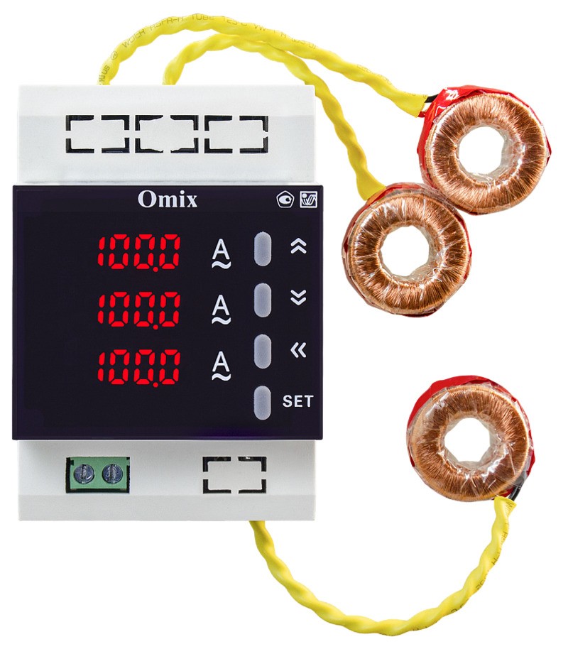 Амперметр трехфазный на DIN-рейку Omix D3-A3-3-N9