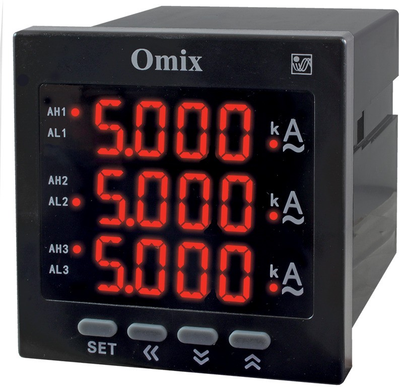 Амперметр трехфазный щитовой с тремя релейными выходами Omix P99-AZ3-3-3K