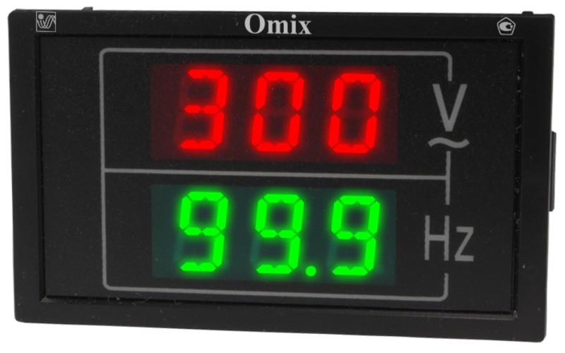 Индикатор напряжения и частоты однофазный щитовой Omix PQ74-VF2-1