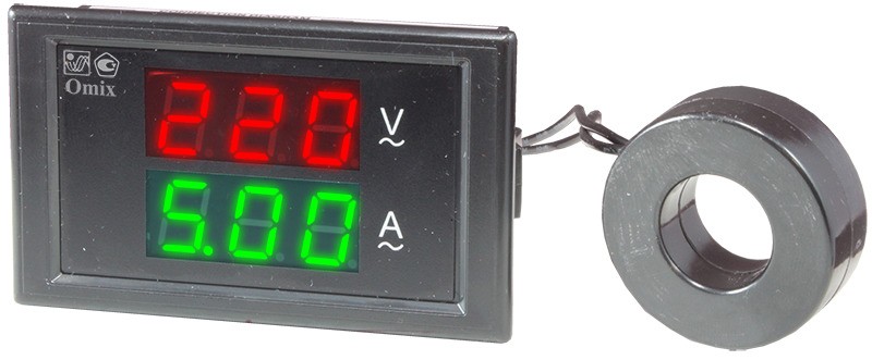 Вольтамперметр однофазный щитовой Omix PQ74-AV2-1-N2