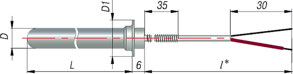 Термопара с кабельным выводом дТП114