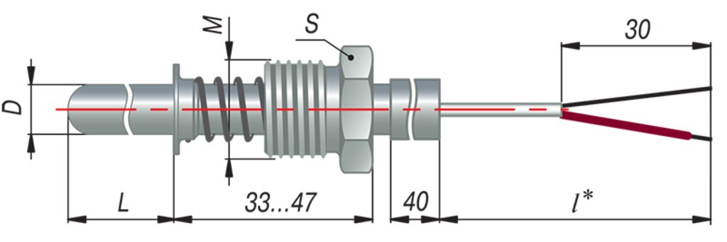Термопара с кабельным выводом дТП144