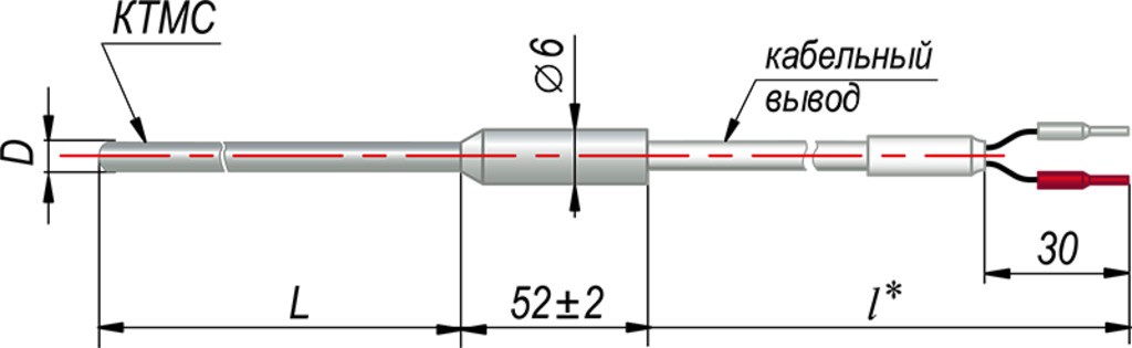 Термопара на основе КТМС с кабельным выводом дТП444